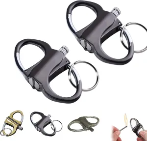 Pickelect Keychain, Keychain Lighter, Metal Match Mini, Reusable Fire Starter Mechanical Match, Multifunctional Adventure Lighter, Outdoor Emergency Light Equipment (2*Black)