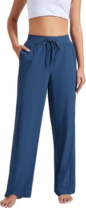 Pioneer Camp Women's Wide Leg Pants with Pockets High Waisted Stretch Cozy Lounge Pants Soft Loose Fit Casual Sweatpants