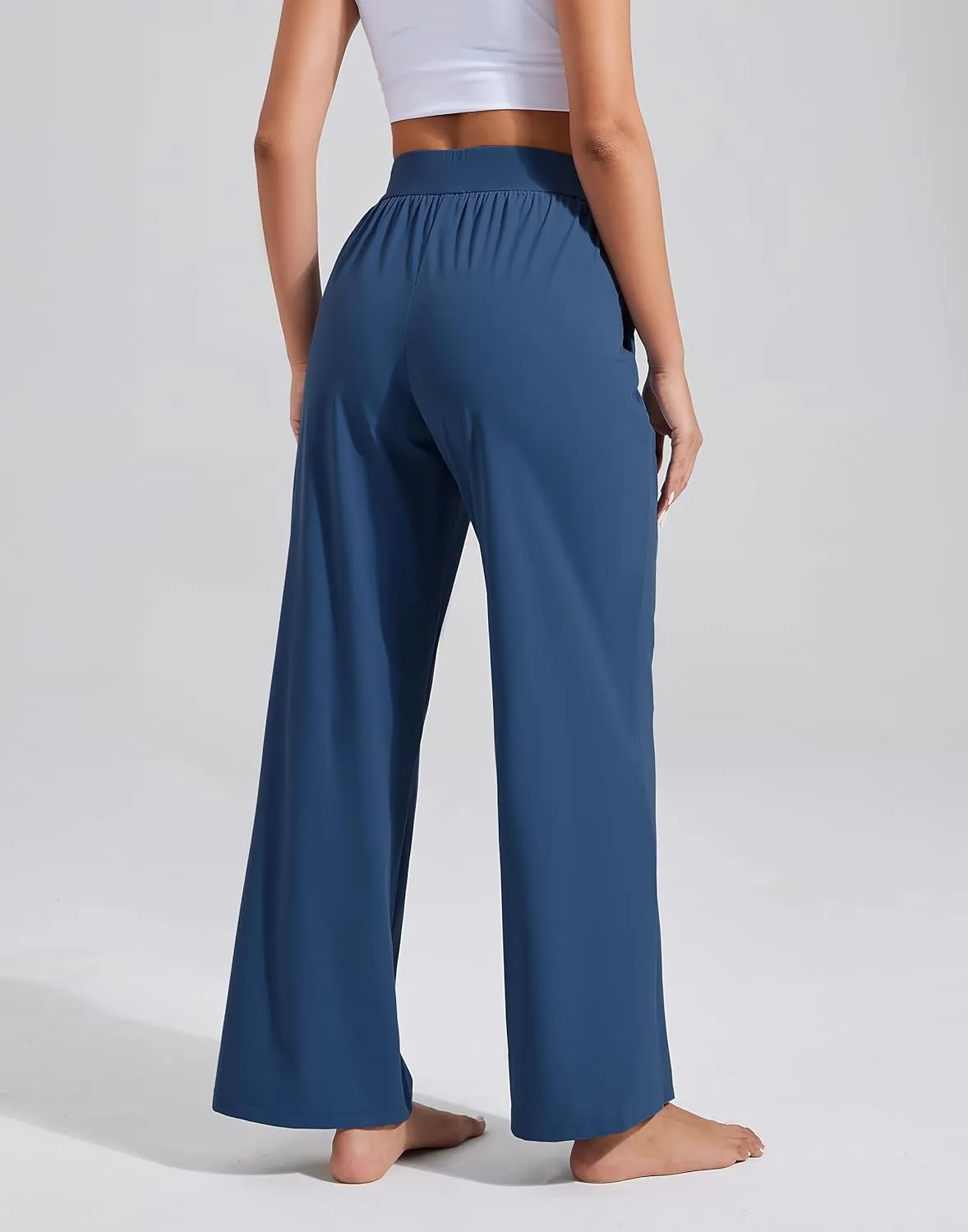 Pioneer Camp Women's Wide Leg Pants with Pockets High Waisted Stretch Cozy Lounge Pants Soft Loose Fit Casual Sweatpants