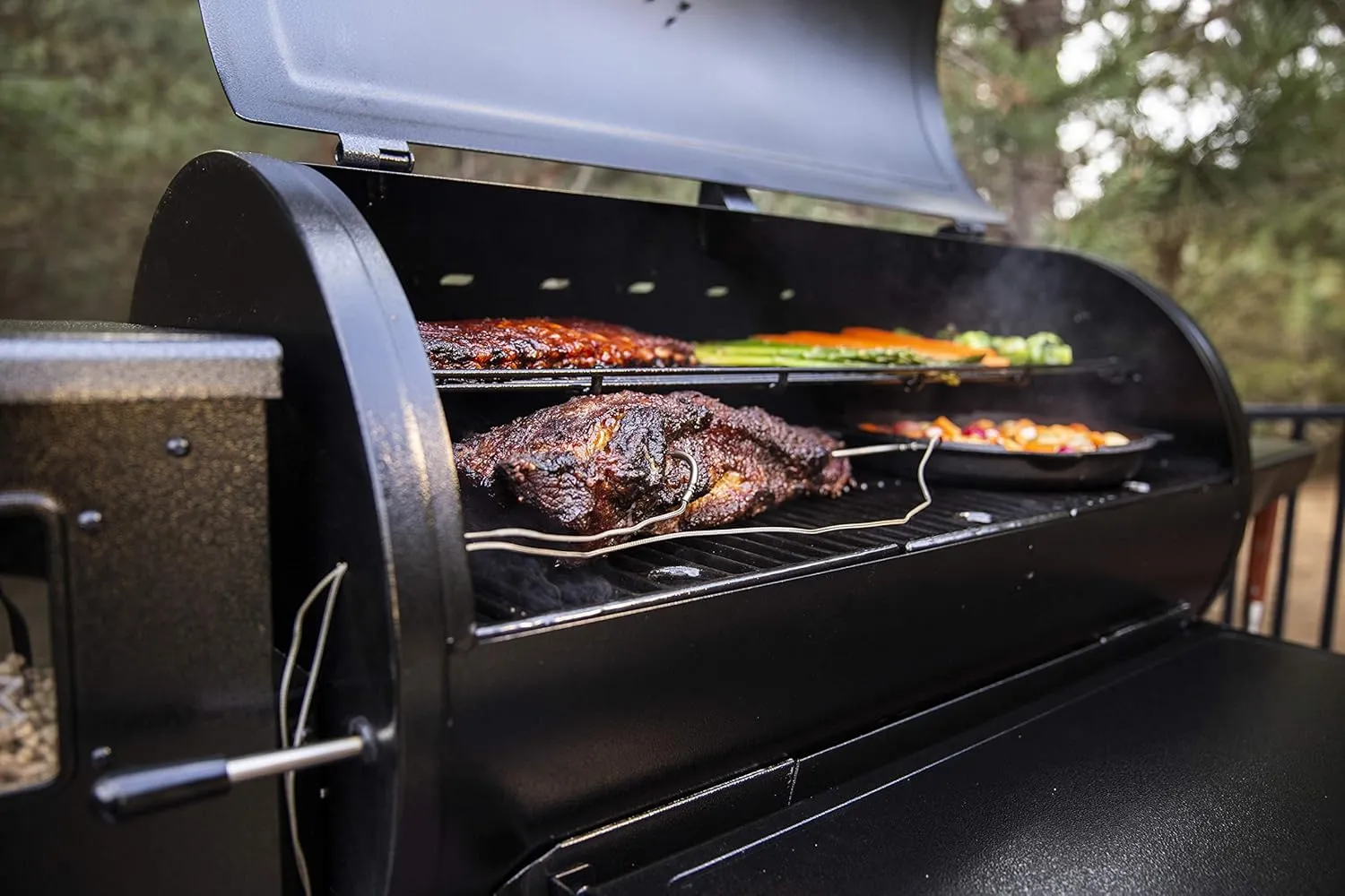 Pit Boss PB1150G PG1150G Wood Pellet Grill w/Cover and Folding Front Shelf Included, 1150 sq. inch, Black