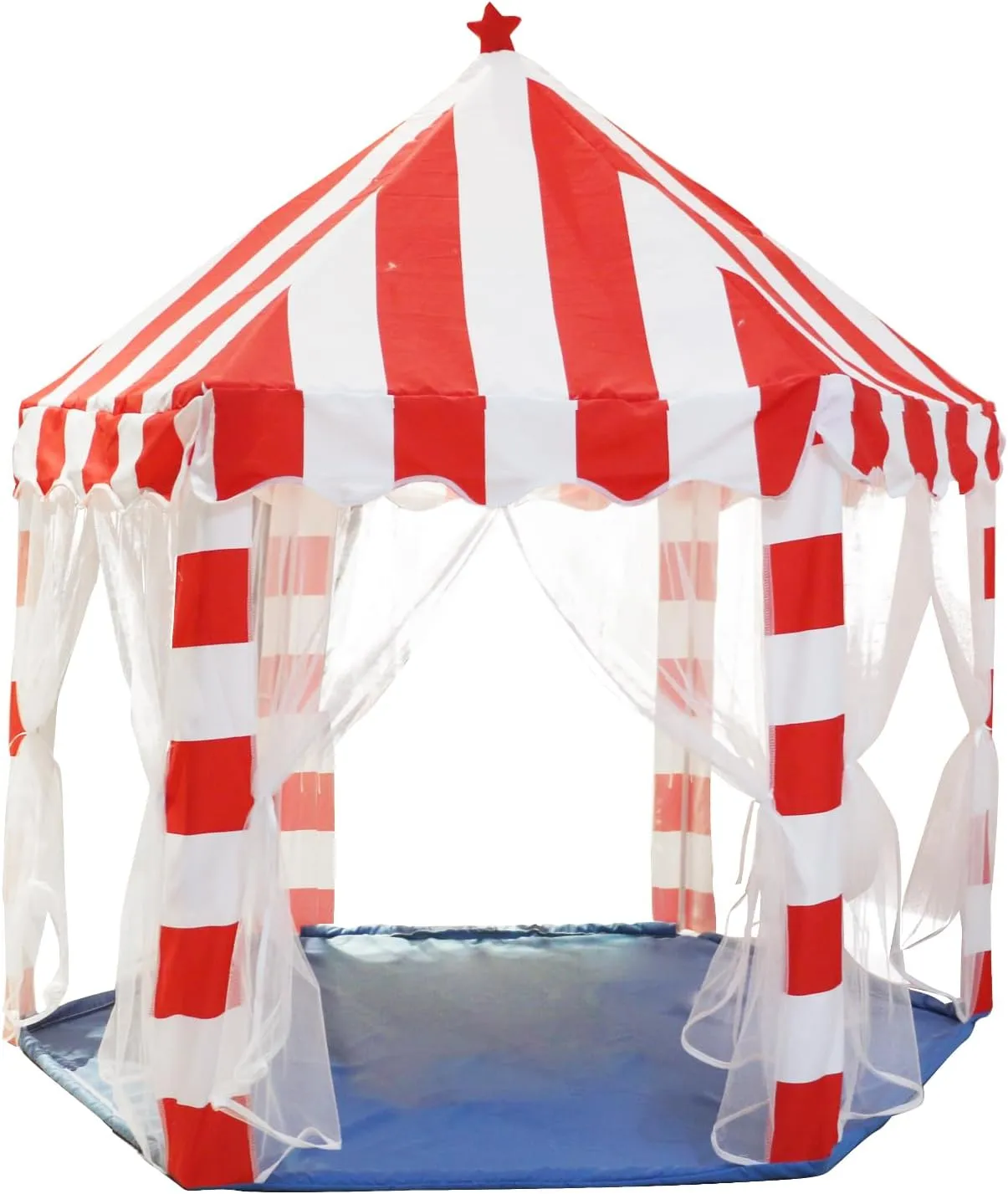 Play Tent Indoor Large Playhouse Independence Day Patriotic Decorations American Blue&White Theme Party Supplies (Stripe)