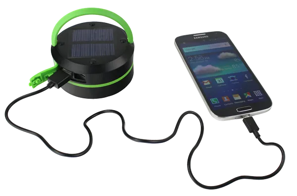 Pocket Light Collapsible Solar Lantern Rechargeable LED Light, Portable Power Bank with USB Charging Port by Frog & CO