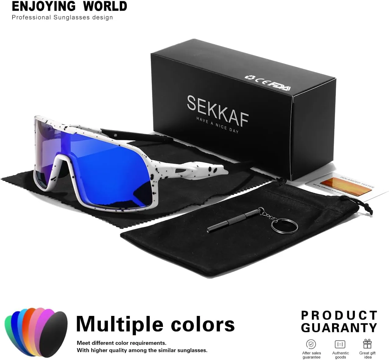 Polarized Sports Sunglasses for Men and Women Cycling Glasses UV Protection Goggles for Mountain Bike Running Fishing