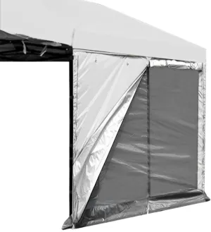 Pop up Canopy Tent Sidewalls 10x10, 10 x 10 Side Panels Canopy Net Walls with Zipper Door only White with Silver Coated