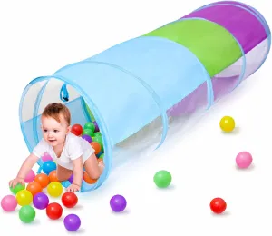 Pop Up Tent Kids - Tunnel Toys for Toddlers 1-3, Colorful Pop Up Toys for Babies or Dogs Pets, 5.8ft Baby Tunnel for Kids Play with Breathable Mesh, Indoor Outdoor Crawl Through Toddlers Game