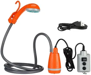 Portable Camping Shower Outdoor Camping Shower Pump Rechargeable Shower Head for Camping Hiking Traveling