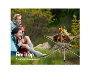 Portable Fire Pit BBQ Outdoor Camping Wood Burner Fireplace Heater Mesh Fire Pit