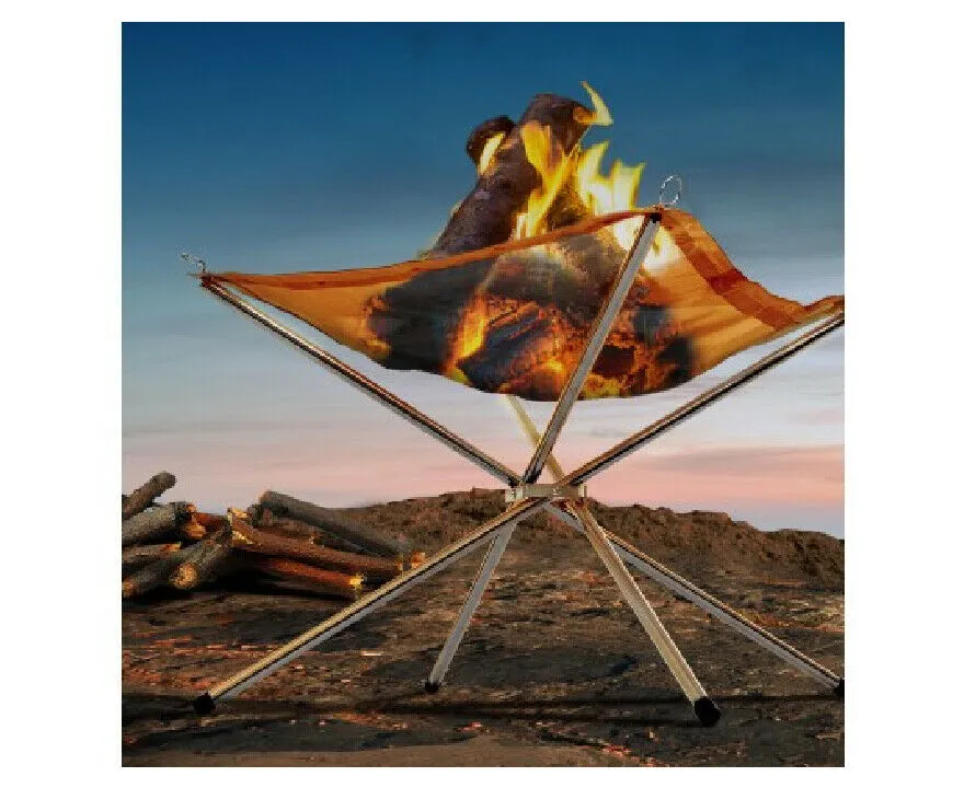 Portable Fire Pit BBQ Outdoor Camping Wood Burner Fireplace Heater Mesh Fire Pit