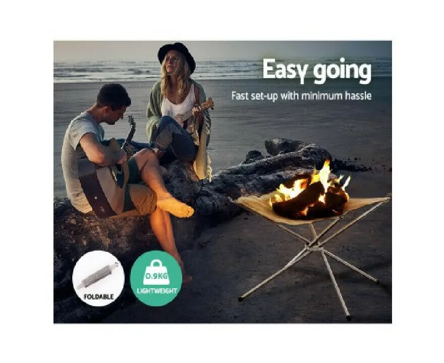 Portable Fire Pit BBQ Outdoor Camping Wood Burner Fireplace Heater Mesh Fire Pit
