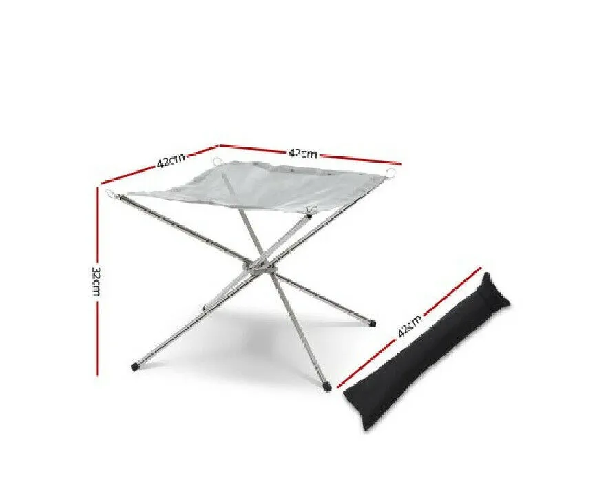 Portable Fire Pit BBQ Outdoor Camping Wood Burner Fireplace Heater Mesh Fire Pit