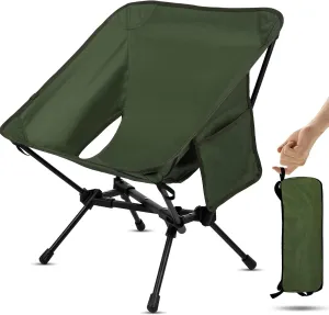 Portable High Back Camping Chair, Support Heavy Duty 440 lbs, Lightweight Folding Chair with Adjustable Pillow for Hiking, Beach, Backpacking