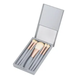 Portable Makeup Brush Set,Cosmetic Brushes Kit with Case and Mirror for Concealer Eye Shadow Powder Blush Liquid Foundation Advanced Mixed Contour