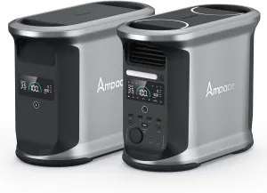 Portable Power Station Andes 1500 with 1*Extra Battery Kits, 2924Wh Capacity LiFePo4 Battery, 2400W (Peak 3600W) Solar Generator for Home Backup, Power Outages, Camping & RVs