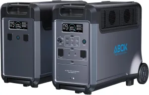 Portable Power Station with Extra 3840Wh LiFePO4 Battery, 3600W Electric Solar Generator for Garage, Off-Grid Living, Camping, RVs, Power Outages, Emergency(3840Wh   Extra Battery)
