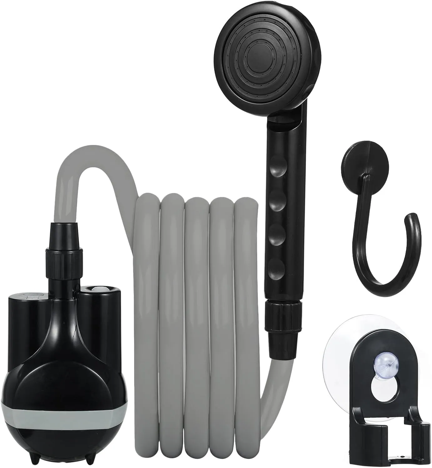 Portable Shower Electric Camping Shower, Pet Cleaning Shower Water Pump, with 2200mAh Rechargeable Battery, Adjustable Water Flow, for Outdoor Travel, Beach, Car Washing