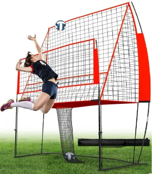 Portable Volleyball Training Equipment Net System, Volleyball Practice Net with Carrying Bag, Height Adjustable for Backyard Indoor Outdoor Hitting Serving Practice