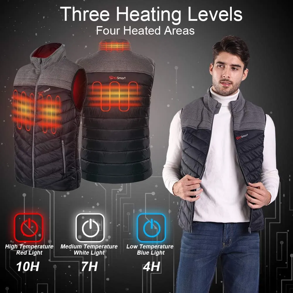 PROSmart Heated Vest Polar Fleece Lightweight Waistcoat with USB Battery Pack for Men and Women (Unisex)