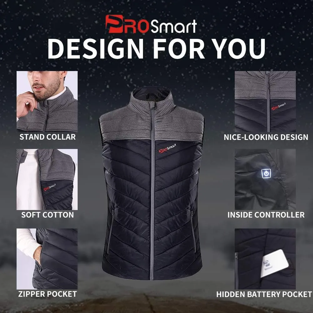 PROSmart Heated Vest Polar Fleece Lightweight Waistcoat with USB Battery Pack for Men and Women (Unisex)