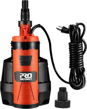 Prostormer Sump Pump, 1/2HP 2110GPH Sumbersible Water Pump, Portable Electric Pump with Build-in Float Switch for pool draining, Crop Irrigation, Yard and Flooded Cellar