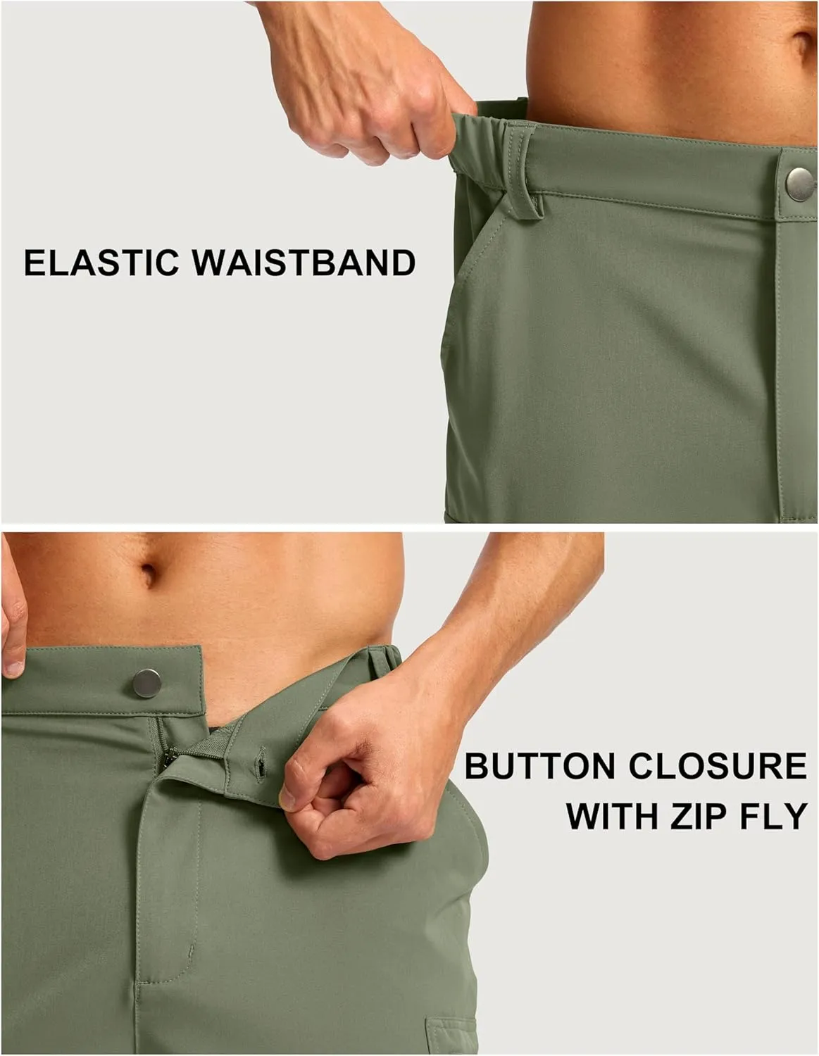 Pudolla Men's Hiking Cargo Shorts 7" Lightweight Quick Dry Casual Work Shorts for Men Summer Travel Golf with 5 Pockets