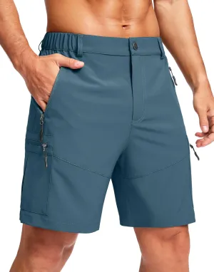 Pudolla Men's Hiking Cargo Shorts Lightweight 7" Travel Casual Shorts for Men Golf Work Outdoor with 5 Zipper Pockets