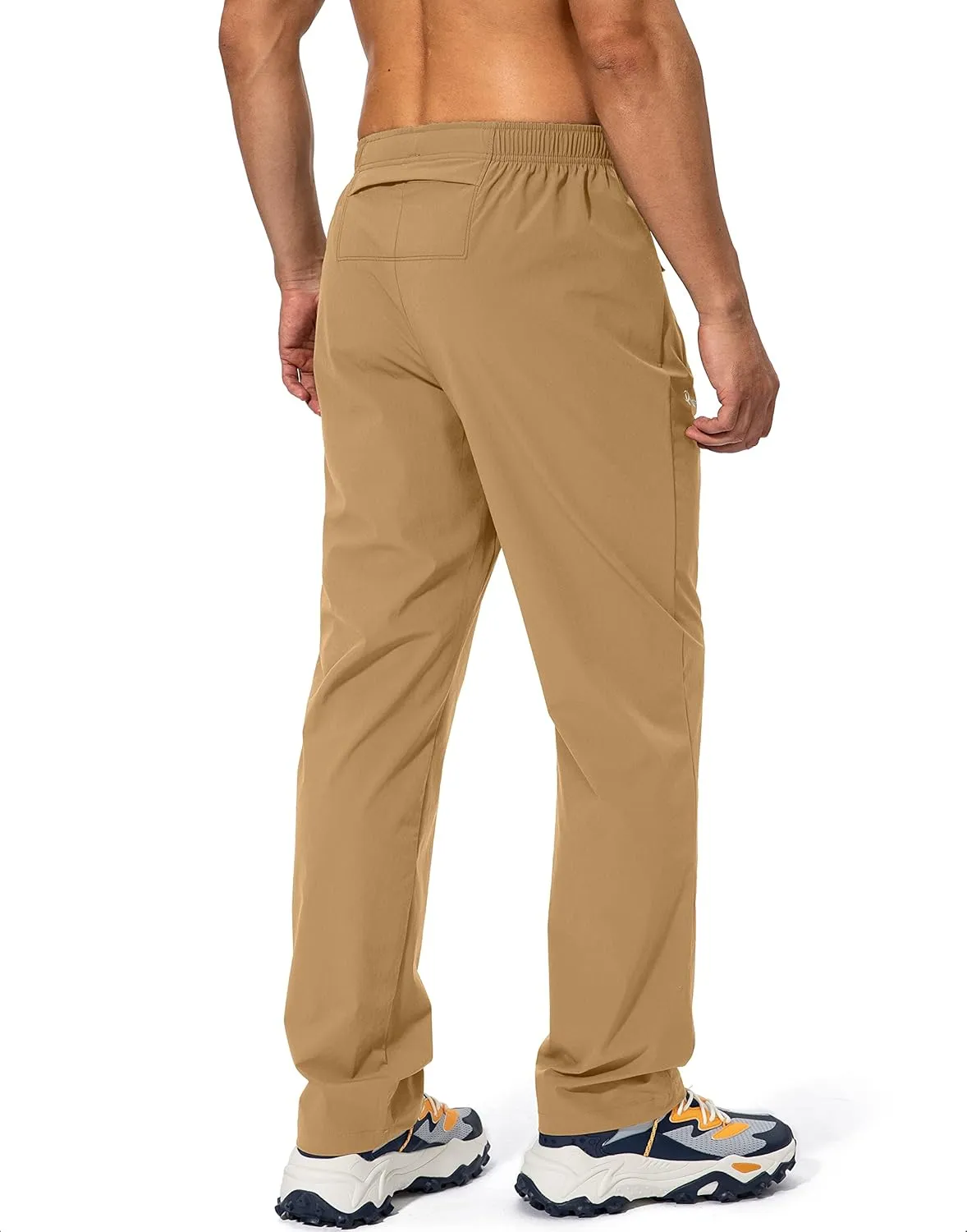 Pudolla Men's Workout Athletic Pants Elastic Waist Jogging Running Pants for Men with Zipper Pockets