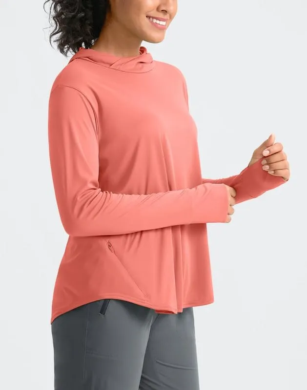 Pudolla Women's Sun Protection Shirt UPF 50  Long Sleeve Lightweight UV Hoodie for Women Hiking Outdoor Fishing Summer