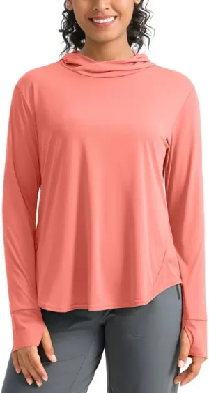Pudolla Women's Sun Protection Shirt UPF 50  Long Sleeve Lightweight UV Hoodie for Women Hiking Outdoor Fishing Summer