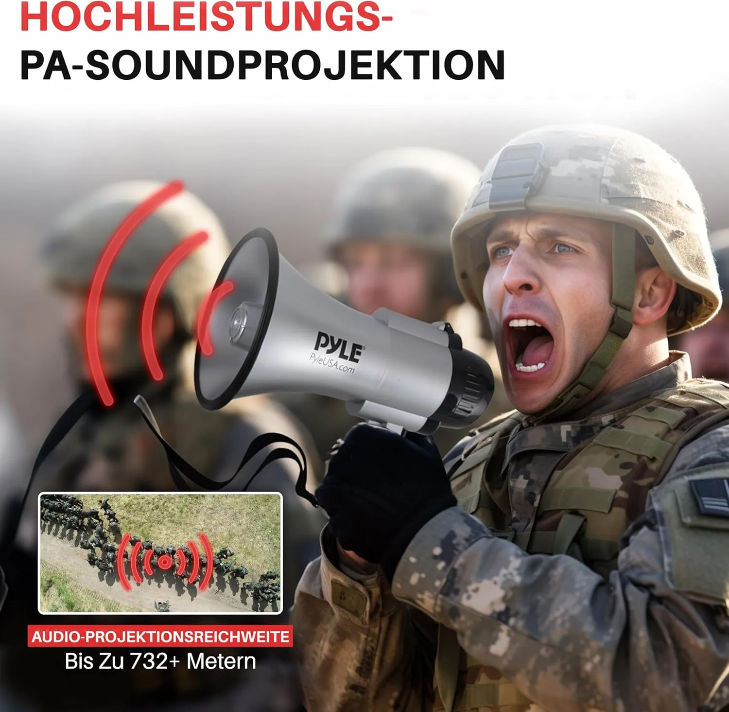 Pyle Portable Megaphone Speaker Siren Bullhorn-Compact and Battery Operated with 30 Watt Power,Microphone,2 Modes,PA Sound and Foldable Handle for Cheerleading and Police Use-Pyle PMP33SL(Silver)