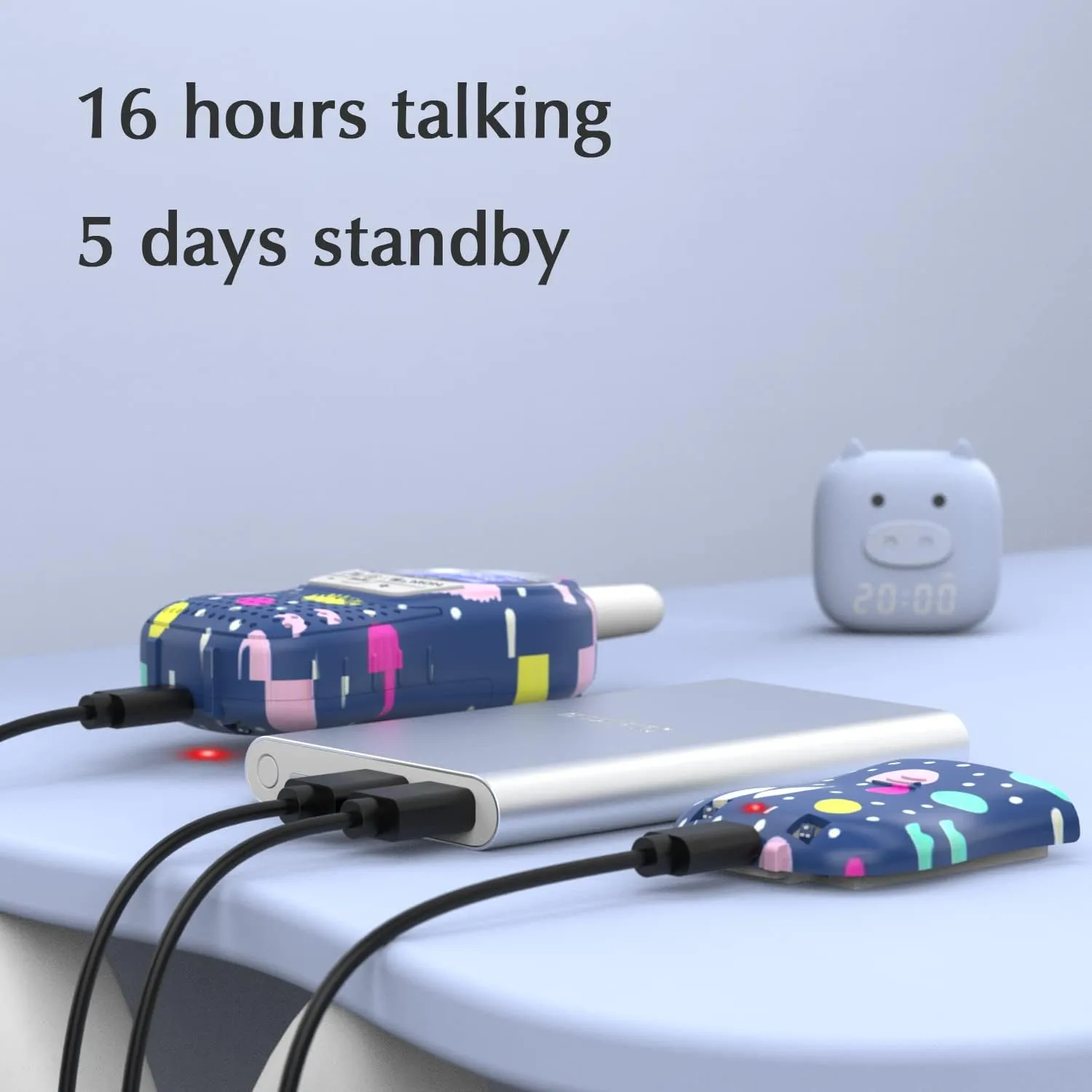 Qniglo Walkie Talkies for Kids Rechargeable with Li-ion Battery, Long Range Kids Walkie Talkies 3 Pack, Toys Walkie Talkie for Girls, Boys, Birthday Halloween Xmas Gifts, Outdoor Camping