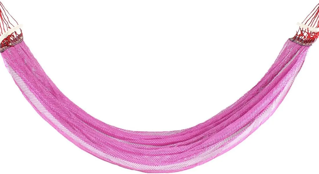Qtqgoitem Nylon Mesh Expedition Travel Hiking Spreader Swing Hanging Bed Suspended Hammock Purple (Model: 488 200 d30 912 a9a)