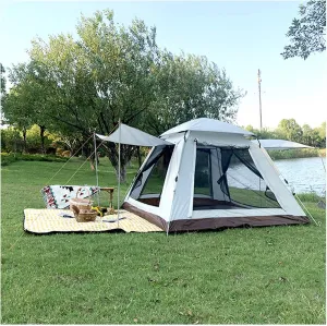 Quick Erect Tent 4 People Waterproof, Pop Up Tents for Adults Practical Sturdy Large Camping Tent for Family Camping,Hiking Party