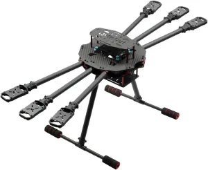 QWinOut Q650 3K Carbon Fiber 6-Axls Aircraft Folding Arm FPV Drone UAV Quadcopter Frame Kit with Landing Gear Skid for DIY Aircraft Helicopter