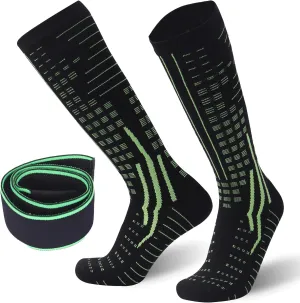 RANDY SUN Merino Wool Waterproof Socks, Men Women Knee High Breathable Hiking Running Socks 1 Pair