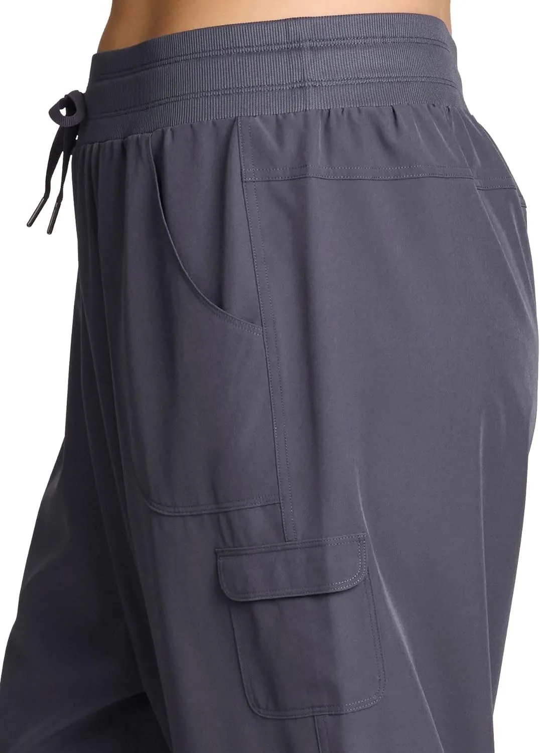 RBX Active Women's Plus Size Fashion Lightweight Woven Body Skimming Drawstring Cargo Capri Pant