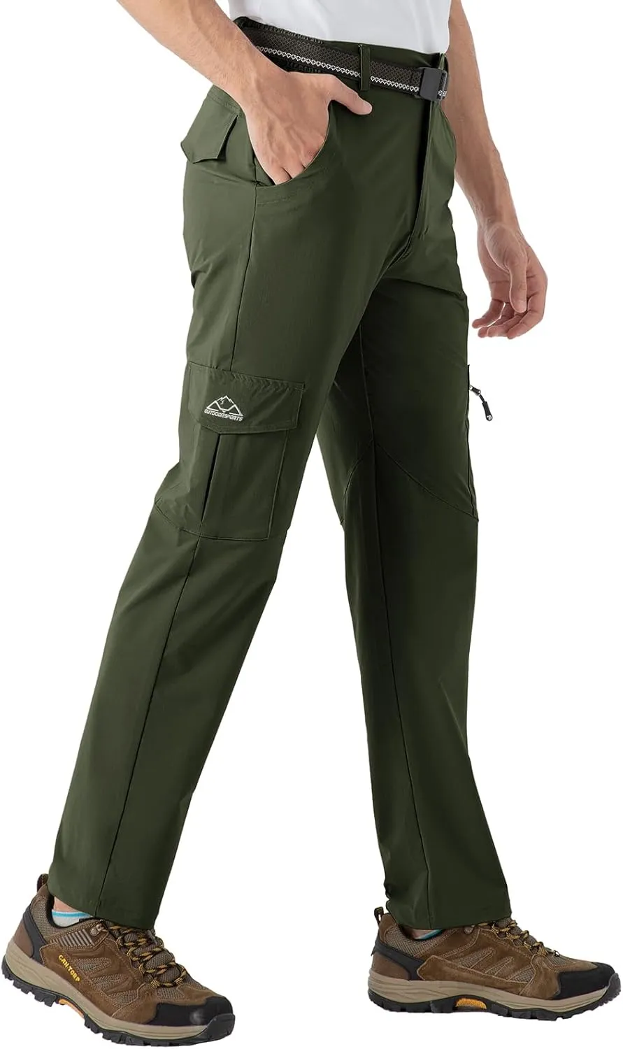Rdruko Men's Hiking Pants Lightweight Quick Dry Water Resistant Outdoor Travel Work Fishing Pants 6 Pockets