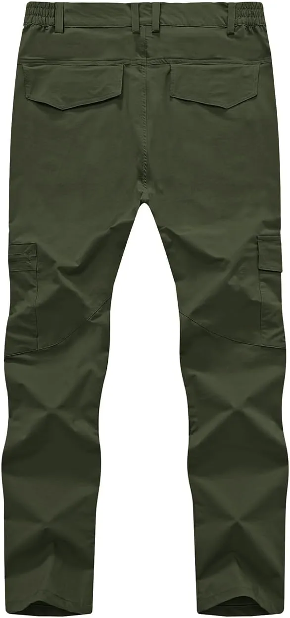 Rdruko Men's Hiking Pants Lightweight Quick Dry Water Resistant Outdoor Travel Work Fishing Pants 6 Pockets