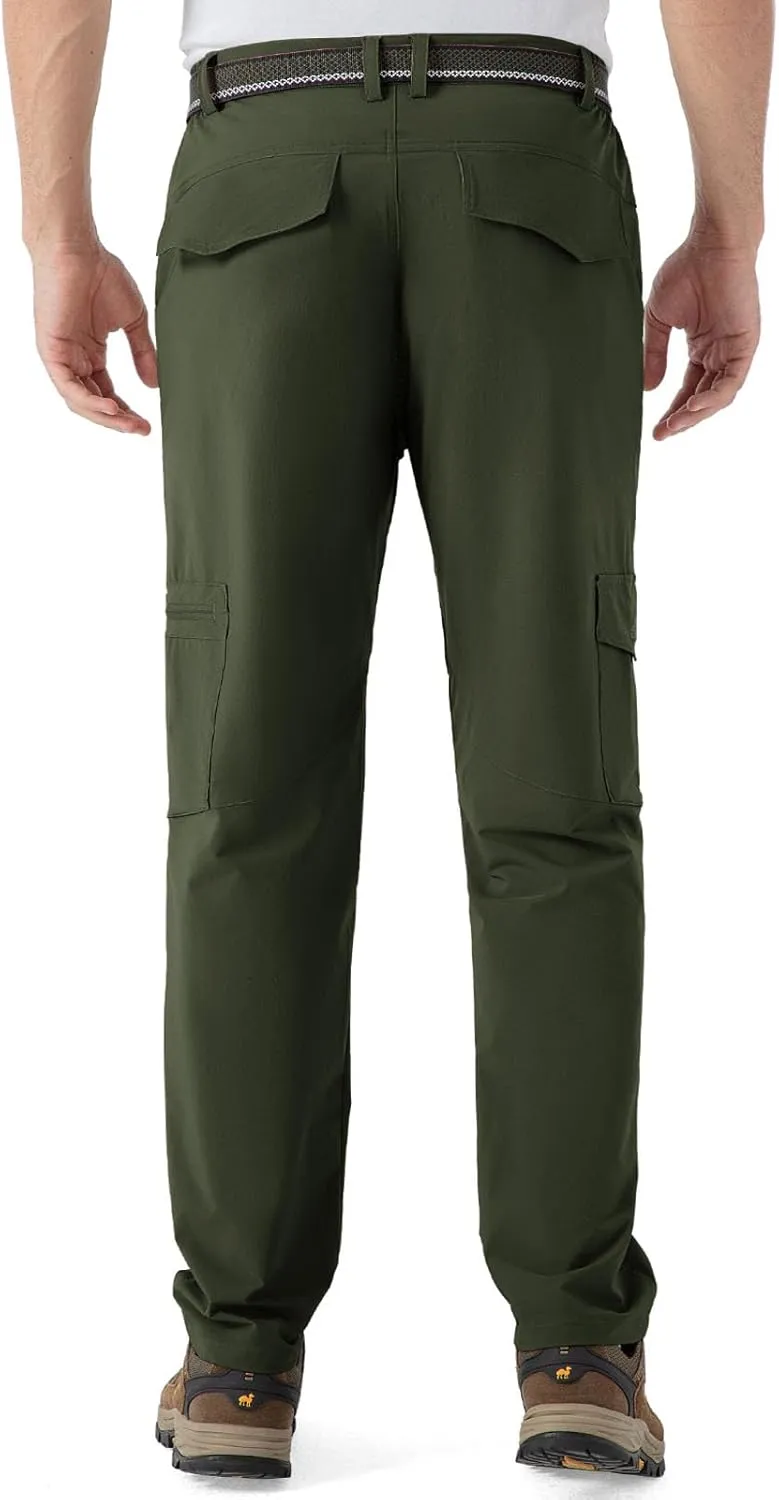 Rdruko Men's Hiking Pants Lightweight Quick Dry Water Resistant Outdoor Travel Work Fishing Pants 6 Pockets