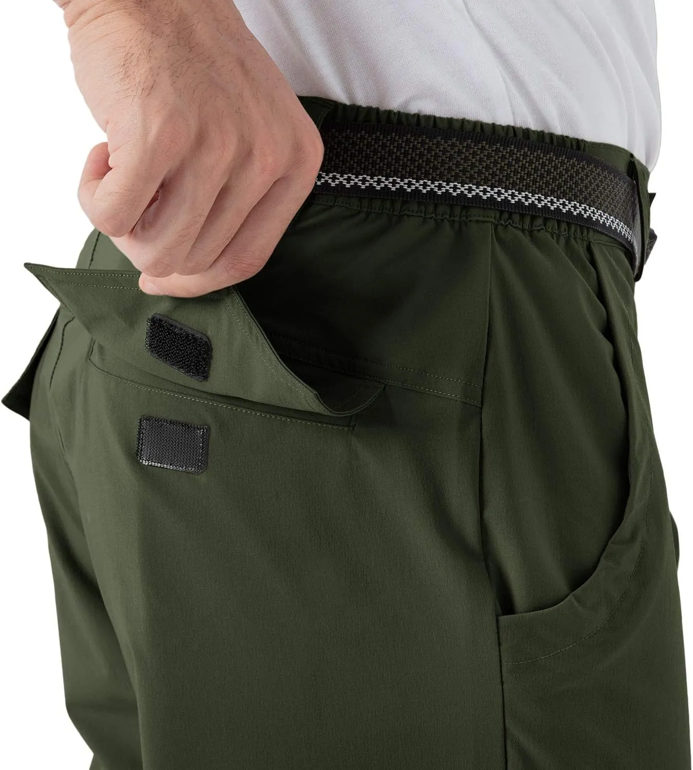 Rdruko Men's Hiking Pants Lightweight Quick Dry Water Resistant Outdoor Travel Work Fishing Pants 6 Pockets