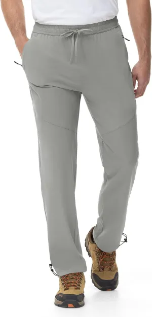 Rdruko Men's Lightweight Hiking Pants Athletic Quick Dry Water Resistant Casual Pants with Zipper Pockets for Outdoor