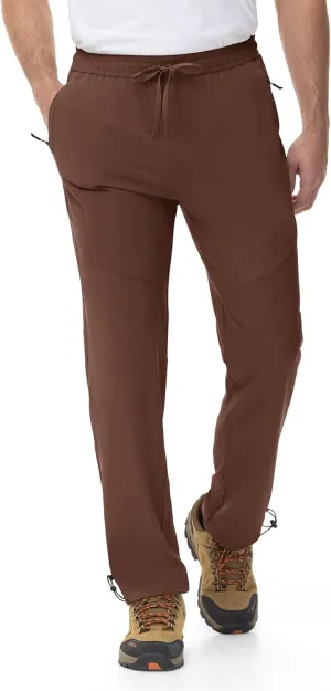 Rdruko Men's Lightweight Hiking Pants Athletic Quick Dry Water Resistant Casual Pants with Zipper Pockets for Outdoor