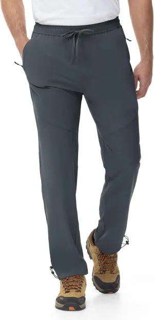 Rdruko Men's Lightweight Hiking Pants Athletic Quick Dry Water Resistant Casual Pants with Zipper Pockets for Outdoor
