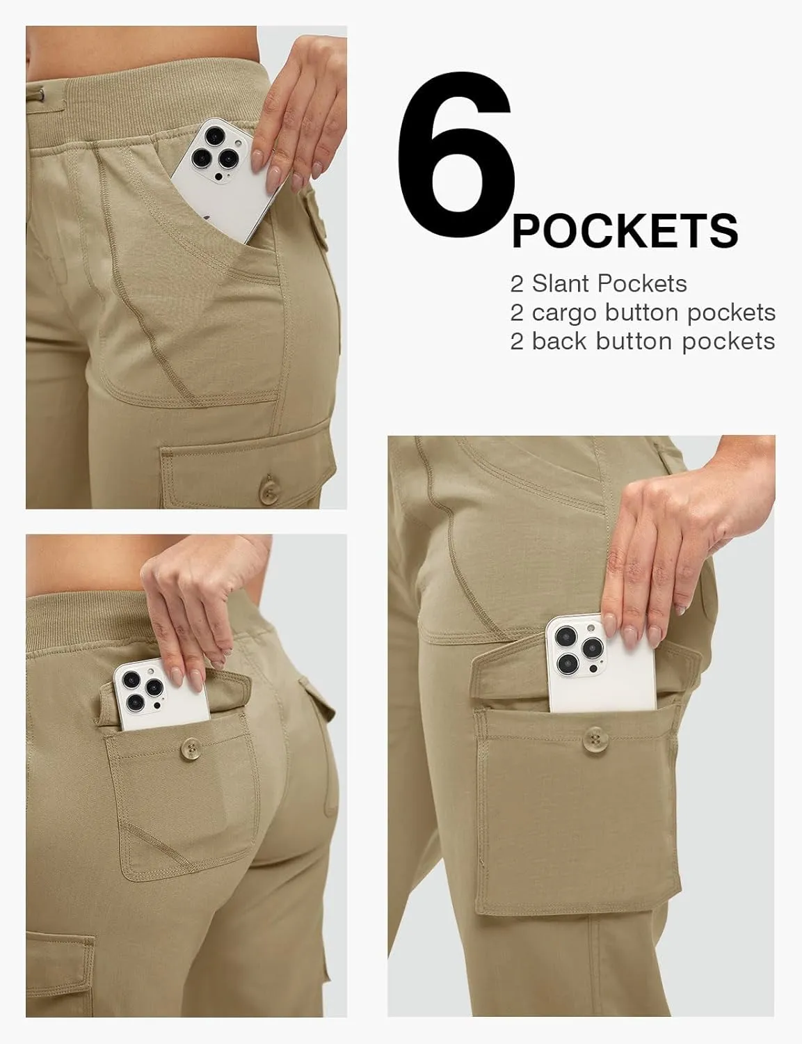 Rdruko Women's Cargo Capris Hiking Pants Lightweight Quick Dry Summer Outdoor Casual Travel Pants with Pockets