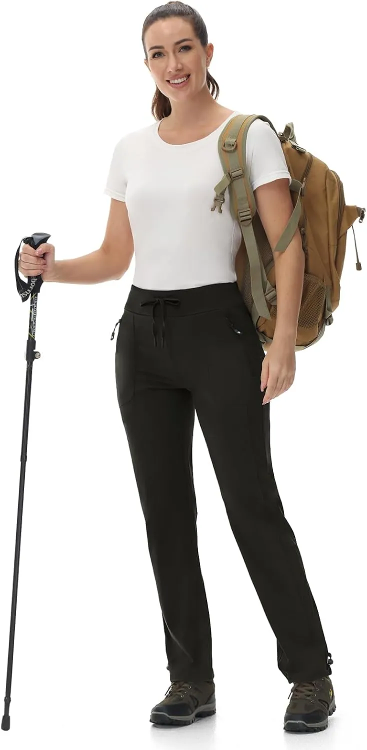 Rdruko Women's Hiking Pants Quick Dry Lightweight Water Resistant Outdoor Pants Athletic Joggers with Zipper Pockets