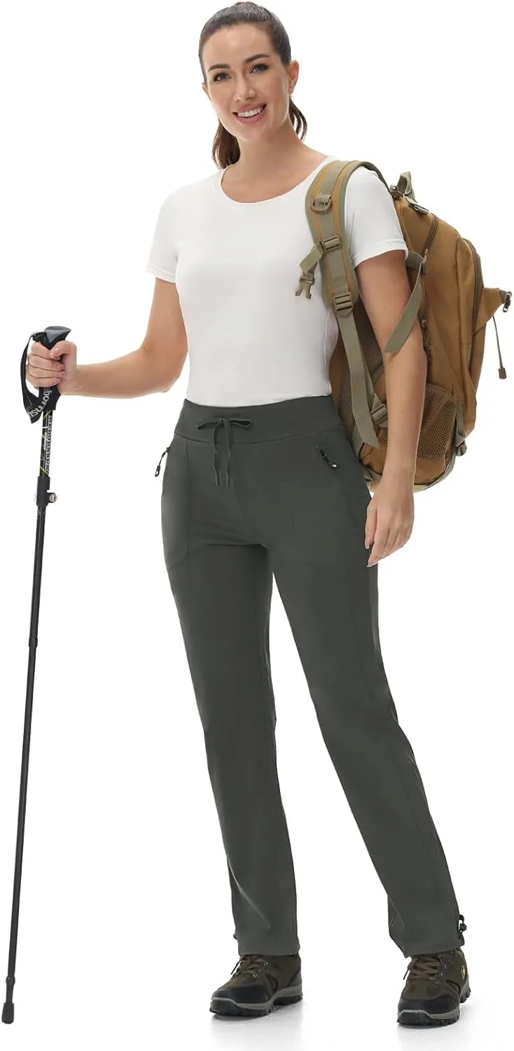 Rdruko Women's Hiking Pants Quick Dry Lightweight Water Resistant Outdoor Pants Athletic Joggers with Zipper Pockets