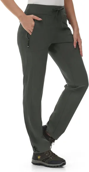 Rdruko Women's Hiking Pants Quick Dry Lightweight Water Resistant Outdoor Pants Athletic Joggers with Zipper Pockets