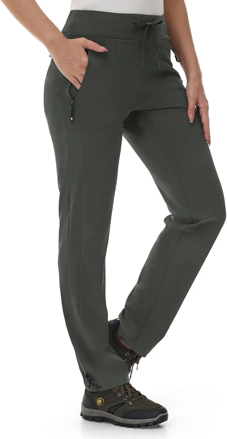 Rdruko Women's Hiking Pants Quick Dry Lightweight Water Resistant Outdoor Pants Athletic Joggers with Zipper Pockets