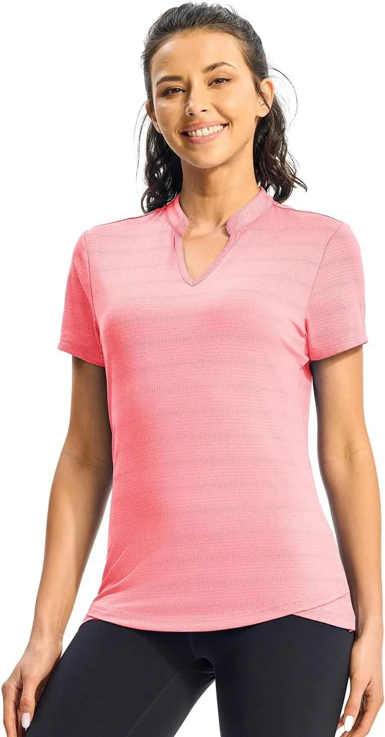 Rdruko Women's Hiking Shirts Short Sleeve UPF 50  Sun Protection Lightweight Dry Fit Running Fishing Shirts