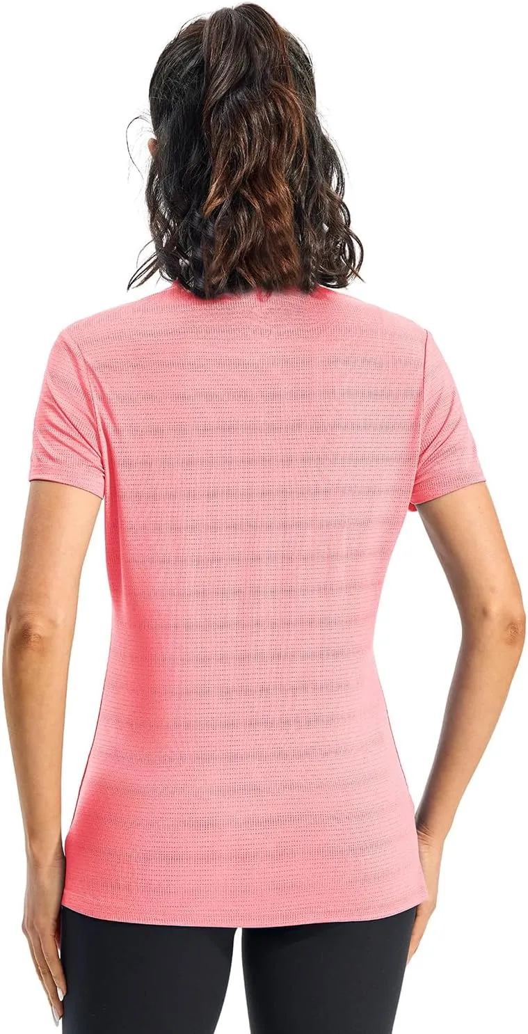 Rdruko Women's Hiking Shirts Short Sleeve UPF 50  Sun Protection Lightweight Dry Fit Running Fishing Shirts