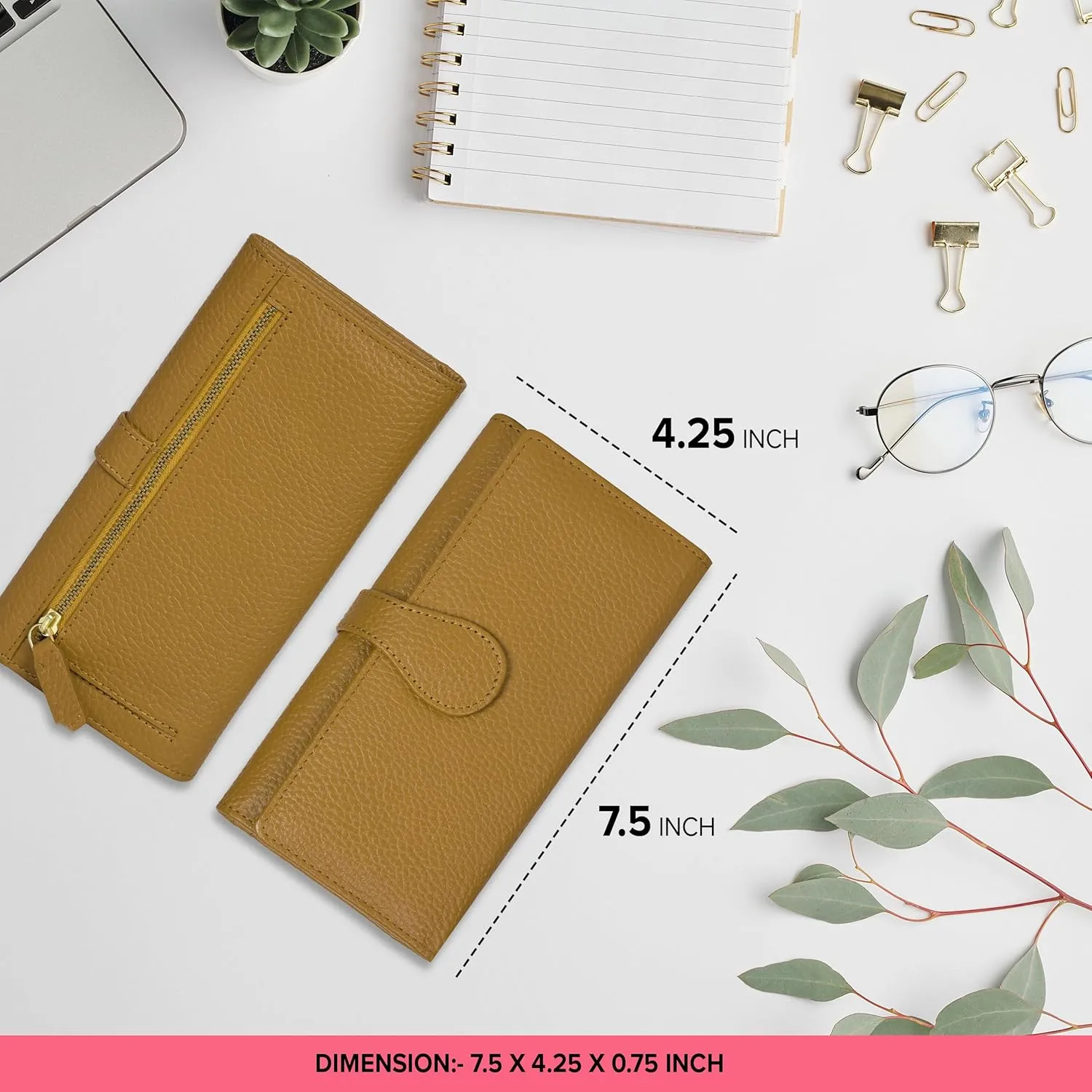 Real Leather Women Wallet Leather with RFID Blocking -Trifold Card Holder Designer Ladies Clutch with ID Window Wallets